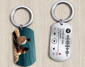 Custom Music Song Keyring, Spotify Code Photo Keyring, Personalized Photo keychain, Anniversary Gift, Valentine's Day gift, Gift for Him/Her