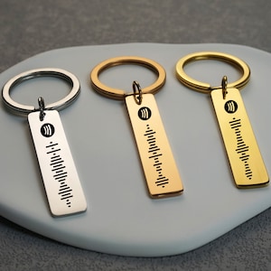 Custom Music Song Keyring, Spotify Code Keyring, Personalised Keyring, Engraved Keychain, Custom Music in Your Pocket Keychain