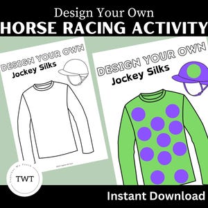 Design Your Own Jockey Silks, Creative thinking, Jockey fun, Wall display, pdf