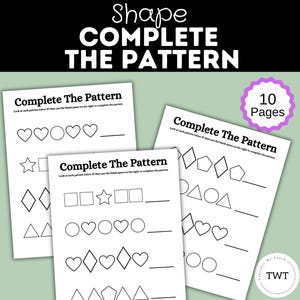 Pattern Activities, Complete the different Shape Patterns, Variety of Patterns