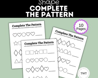 Pattern Activities, Complete the different Shape Patterns, Variety of Patterns