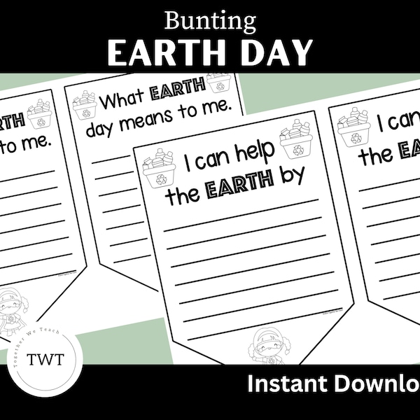 I can help the EARTH by .... Bunting Activity for Earth Day - Make colourful with a meaningful message