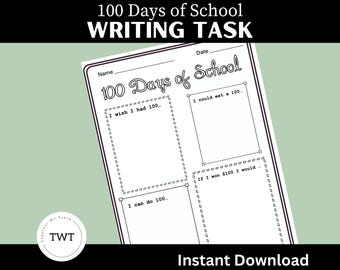 100 Days of School - Writing Activity