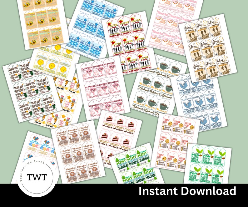 Teacher Appreciation Printable Gift Tags - Etsy