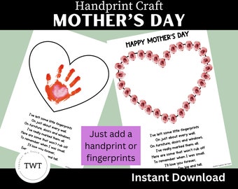 Mother's Day Handprint Craft Activity Keepsake- Mom/Mum