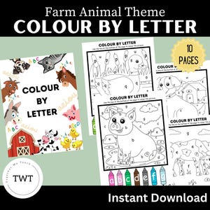 Actividad de colorear por números, diferentes letras, diferentes colores, PDF