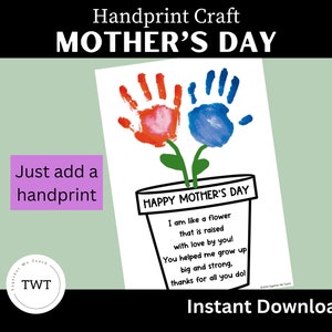 Mother&#39;s Day Handprint Craft Activity - Mom/Mum