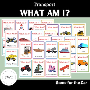 What am I? Transport card game