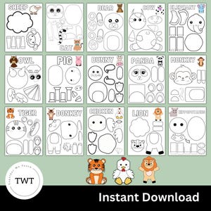 Animal Craft- Cut & Paste Activity - Etsy