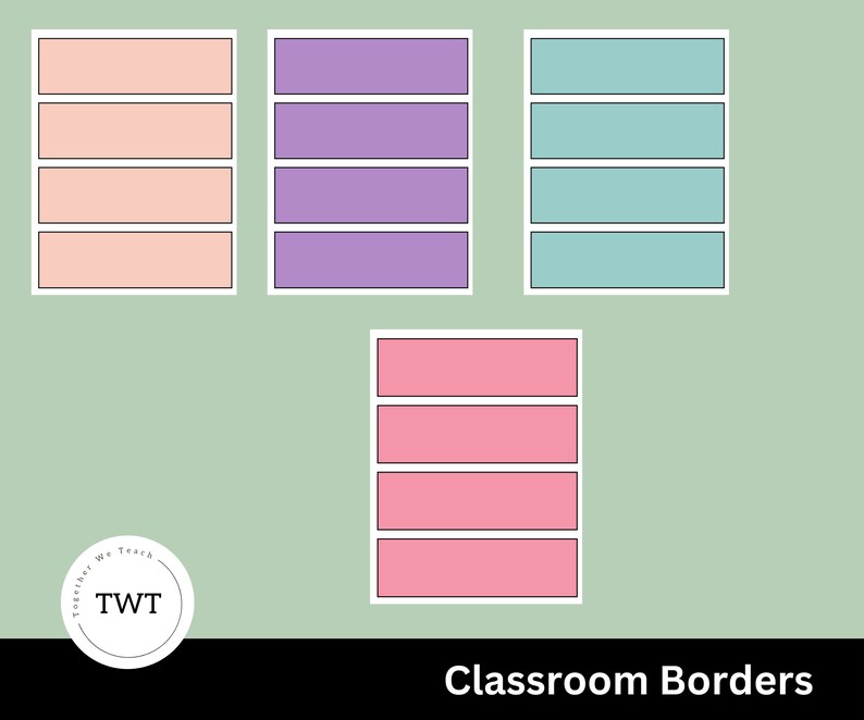 Classroom Decor - Pastel Borders, 4 Colours, 6 Designs, Instant ...