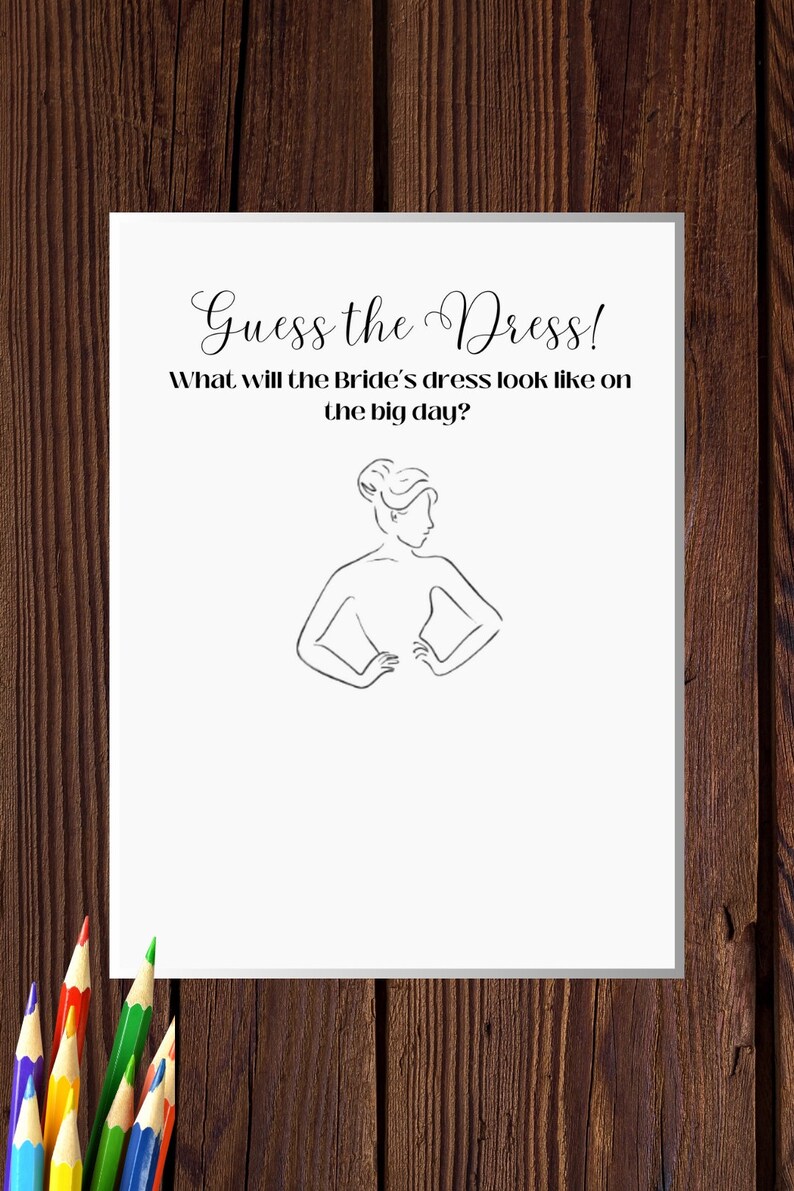 Guess the Dress Bachelorette/wedding Shower Game - Etsy