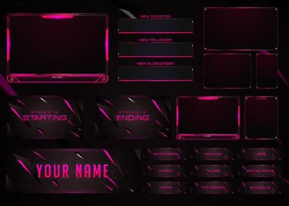 Type R Overlays Pink Animated Twitch Overlay Package Custom Stream Overlays - Etsy UK