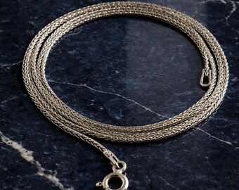 925 sterling oxidized 1mm fox tail men's silver necklace