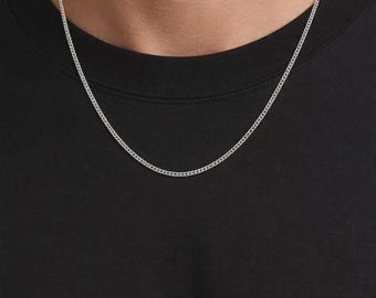 925 sterling silver, 1.80 mm, gourmet style men's necklace.