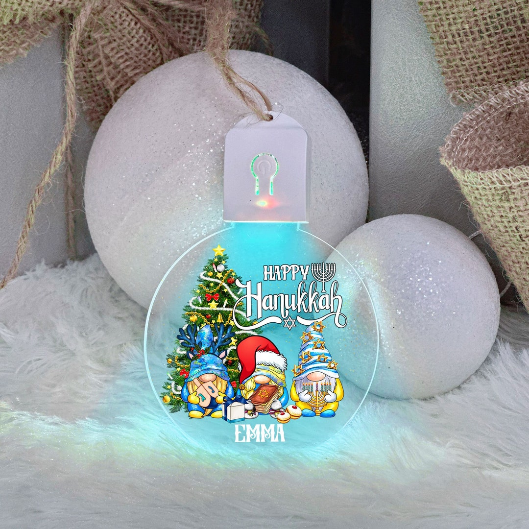 Hanukkah Gnome Bush LED Ornament Hanukkah Ornament Chanukkah Etsy