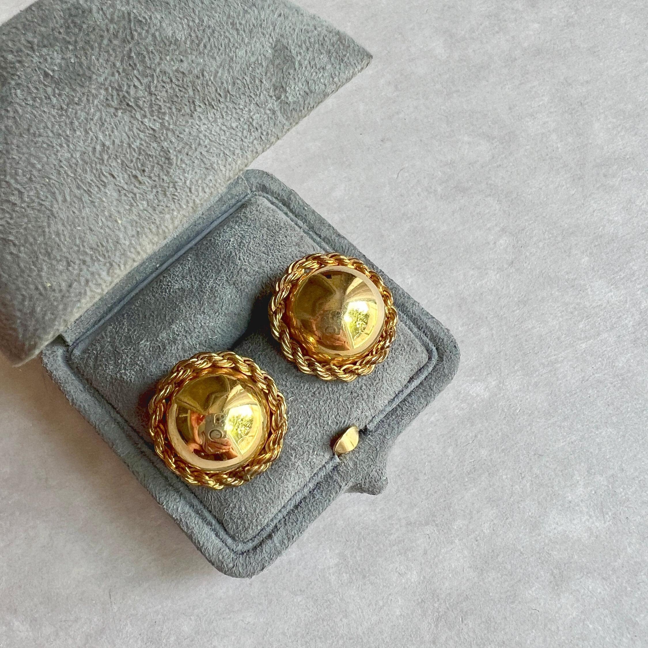 Vintage 14K Gold Filled Clip-On Earrings: Braided Domed Design