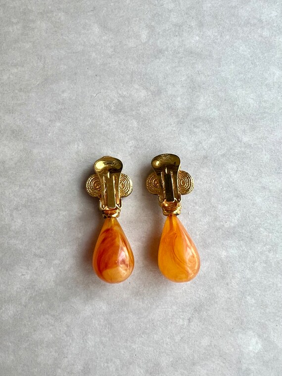 Vintage Bohemian Style Clip-on Earrings in Gold T… - image 5