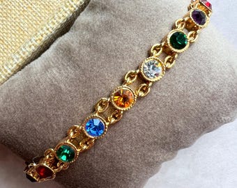 Art Deco 10K Solid Gold 417 Italy Yellow White Chain Linked Ring