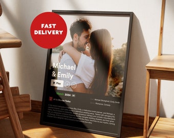 Personalized Netflix Couple Movie Poster: Framed Relationship Art Print
