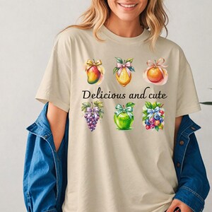 Retro Fruit T-Shirt: Boho Summer Tee, Farmers Market Style