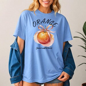 Retro Orange Fruit T-Shirt: Botanical Winter Garden Shirt