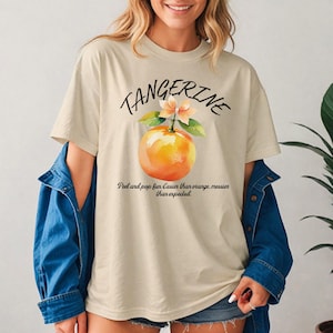 Retro Orange Fruit Shirt: Botanical Tangerine Tee
