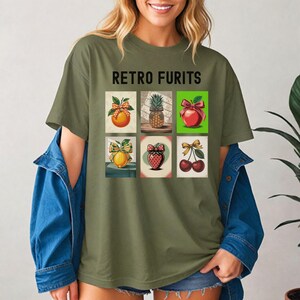 Retro Fruit T-Shirt: Boho Summer Tee, Farmers Market Shirt