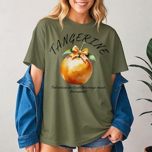 Retro Orange Fruit Shirt: Botanical Tangerine Tee