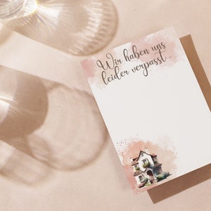 NH Cards DOWNLOAD, we hebben elkaar gemist, voor JW-retourbezoeken en deur-tot-deur service, Pioneer Gift, Pink Pink Boho House