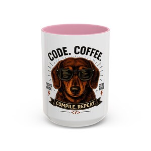 Code Coffee Dachshund Mug | Compile Repeat Programmer Coffee Cup image 10