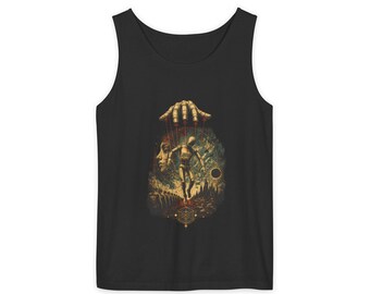 Horror Movie Collage Tank Top | Vintage Dark Film Poster Style