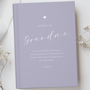 Diario morado, cuaderno de duelo por la pérdida de la abuela, regalo personalizado, diario de duelo de la abuela, diario con nombre personalizado, diario de duelo, carta a la abuela