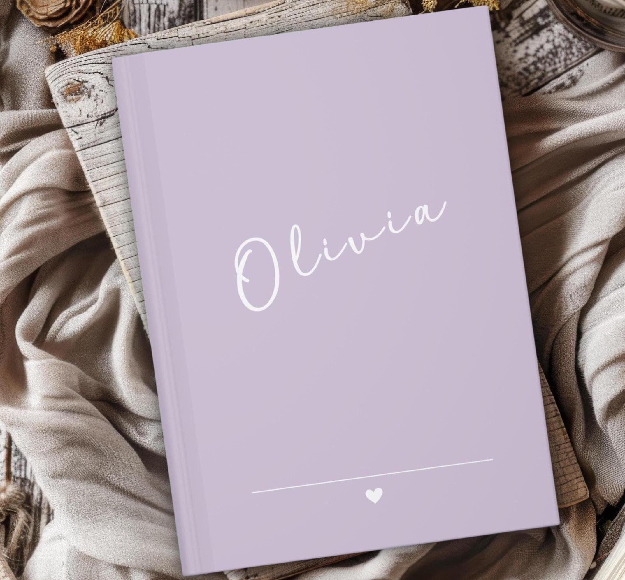Personalized Purple Notebook for Women Gift Lavender Journal Customized Stationery Daughter Present Custom Name Diary for Her A5 Book Lined