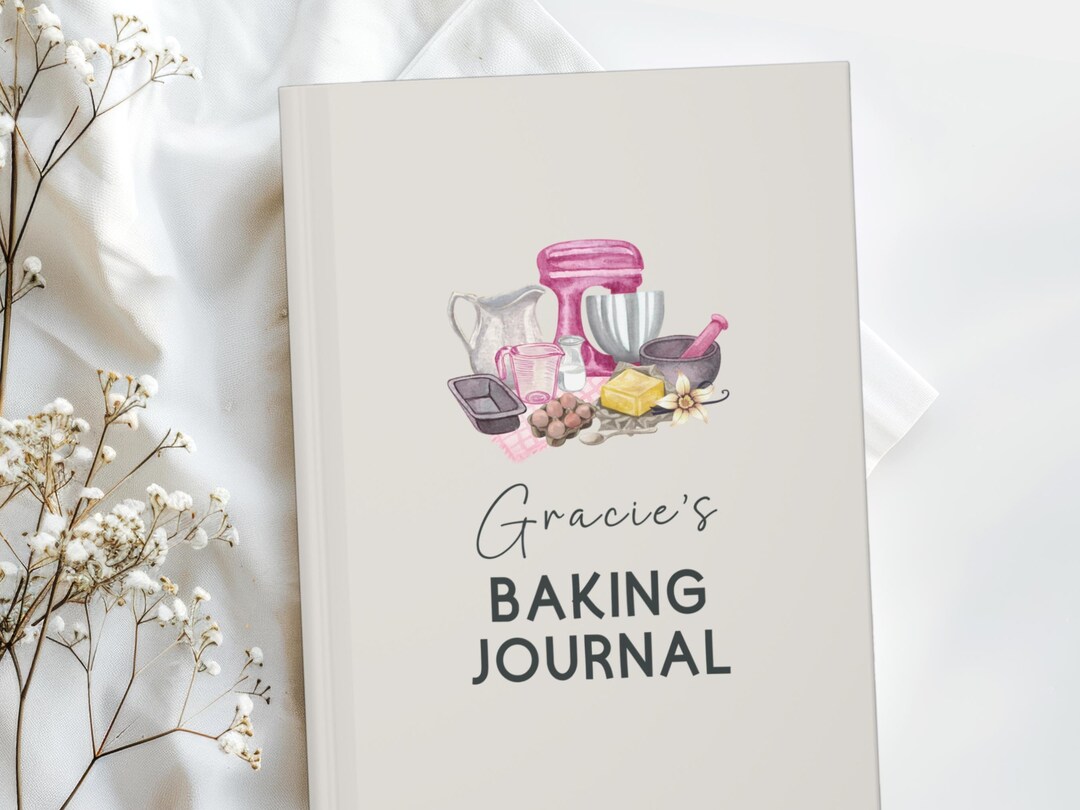 Custom Baking Book A5 Baker Recipe Book Beige Hardcover Bakery Journal ...