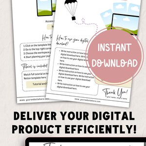 Digital Download Link Canva Template for Etsy Seller