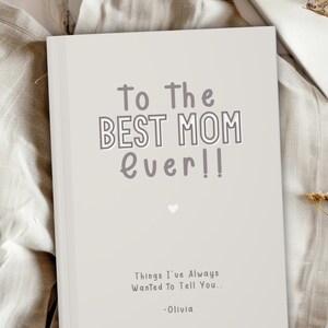 Lindo regalo para mamá para el Día de la Madre, cuaderno personalizado beige, carta personalizada para mamá, diario de tapa dura personalizado, regalo de hija.