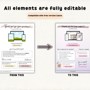 Thank You Note PDF editable in Canva