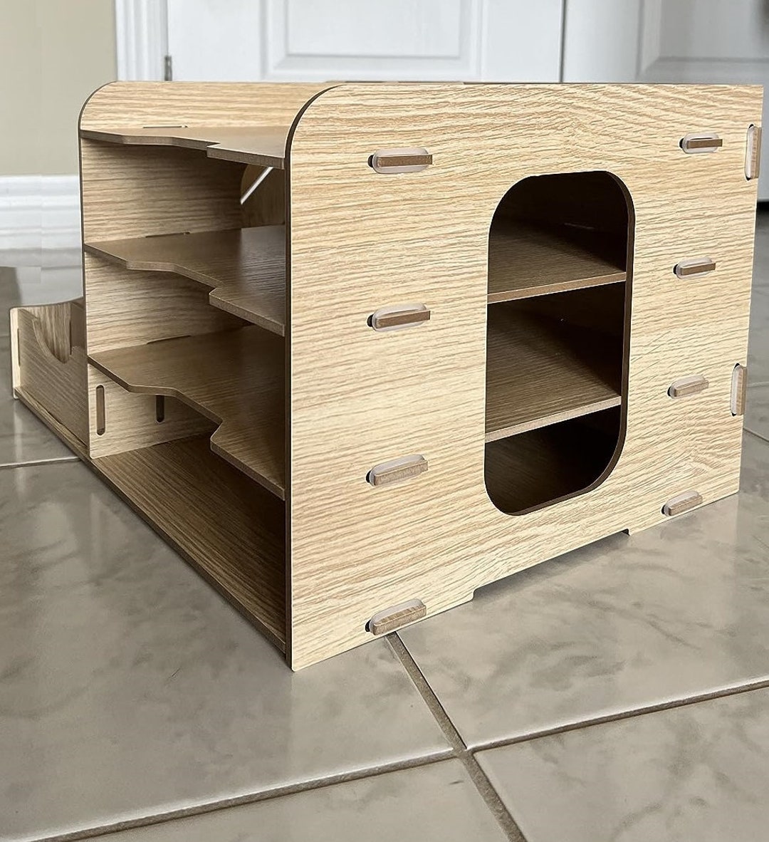4 Tier Wooden Desktop Organizer File Holders for A4 Documents - Etsy
