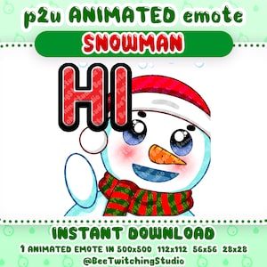 Christmas Snowman Hello/Hi Animated Emote for Twitch Discord YouTube