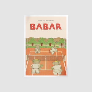 Babar Sur Le Court De Tennis Póster