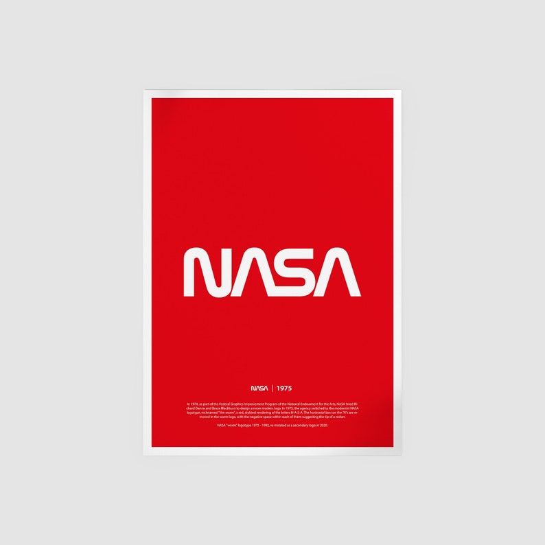 Nasa Worm Logo Red Poster - Etsy