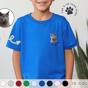 T-shirt personnalisé pour animaux de compagnie pour enfants Dessin de chien à partir d'une photo T-shirt portrait Chemise pour chien personnalisée T-shirt chat personnalisé Cadeau pour maman et chien Chemise pour amoureux des chiens