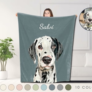 Personalisierte Haustierdecke mit Haustierfoto + Name Personalisierte Hundedecke Personalisierte Hundedecke Katzenbilddecke Haustier Fotodecke Hund Papa Geschenk