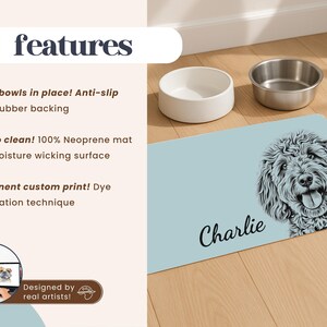 Personalized Pet Mats Using Pet Photo + Name Personalized Dog Food Mat Personalized Dog Placemat Custom Dog Bowl Mat Personalized Pet Mat image 2