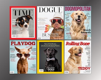Personalized Dog Prints, Pet Magazine Covers, Pet Portraits, Custom Pet Art, Make My Pet Famous, Personalised Pet Print
