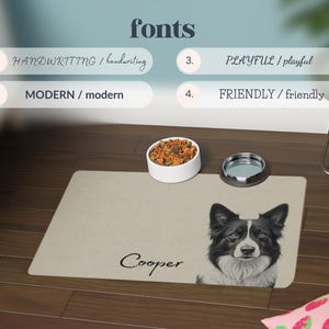 Personalized Pet Mats Using Pet Photo + Name Personalized Dog Food Mat Personalized Dog Placemat Custom Dog Bowl Mat Personalized Pet Mat image 6