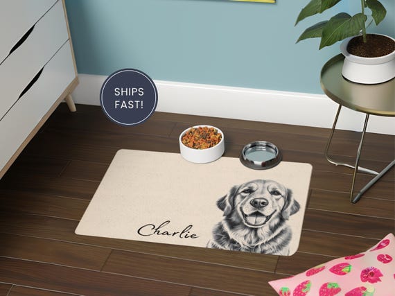 Personalized Pet Mats Using Pet Photo + Name Personalized Dog Food Mat Personalized Dog Placemat Custom Dog Bowl Mat Personalized Pet Mat