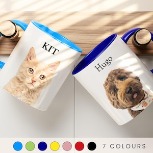 Custom Pet Mug Using Pet Photo + Name Custom Dog Mug Dog Coffee Cup Personalized Pet Mugs Dog Mom Mug Personalized Cat Dad Mug New Dog Mug