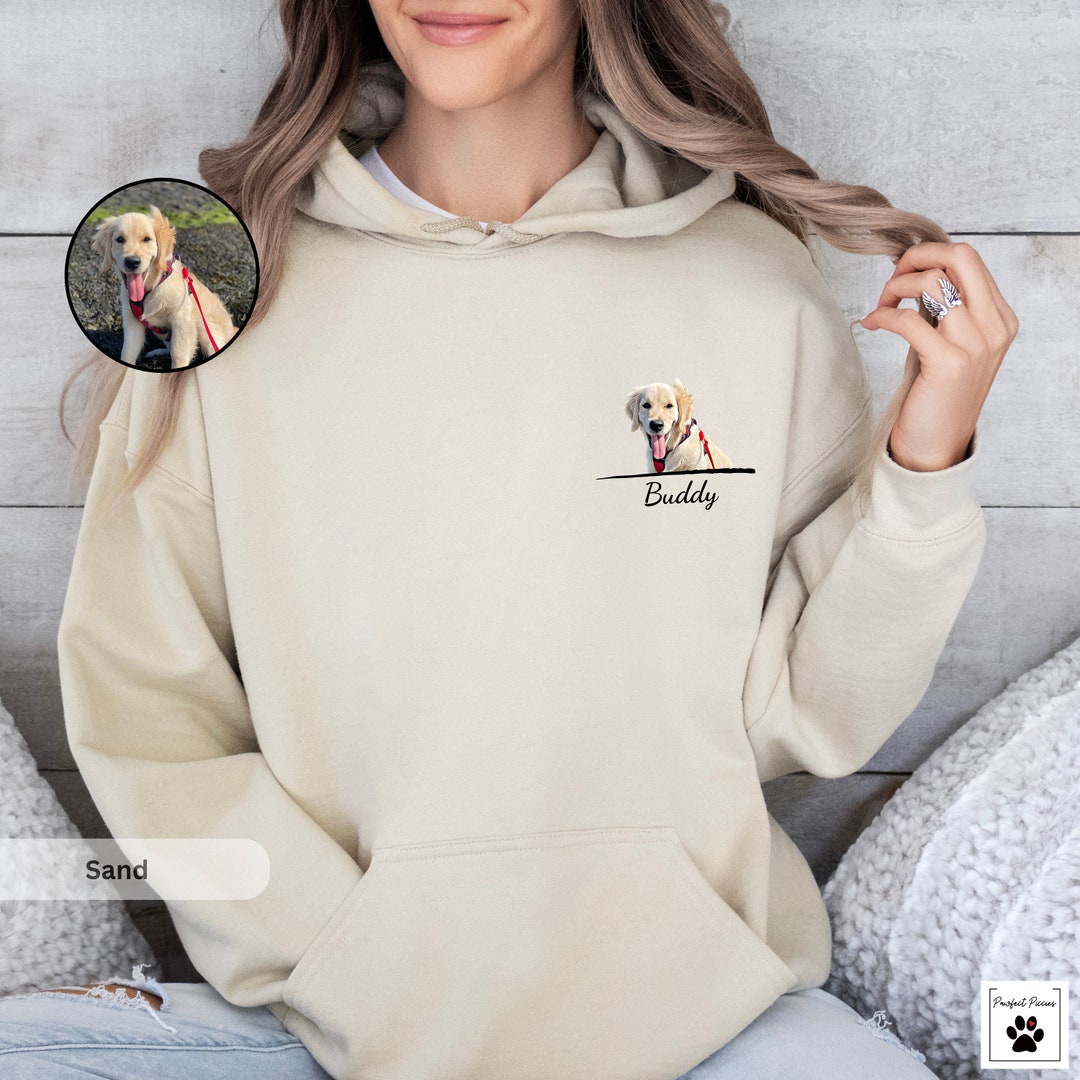 Custom Pet Portrait Hoodie Custom Personalised Dog Lover Etsy
