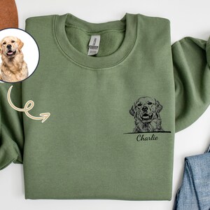 Custom Pet Portrait Hoodie, Hoodie With Pet Photo And Name, Custom Pet Hoodie, Custom Cat Shirt Using Pet Photo + Name, Dog Portrait Sweater